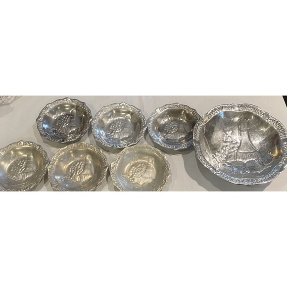 Holland Boone Pewter Aluminum 6 Medium Size pcs 1 Large pc - Picture 11 of 11